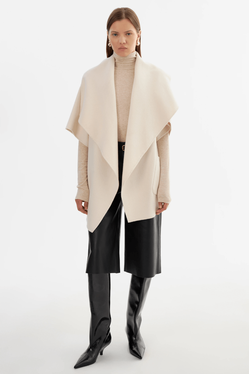 Outerwear - Lamarque - Penelope Coat in Whisper White - Archery Close