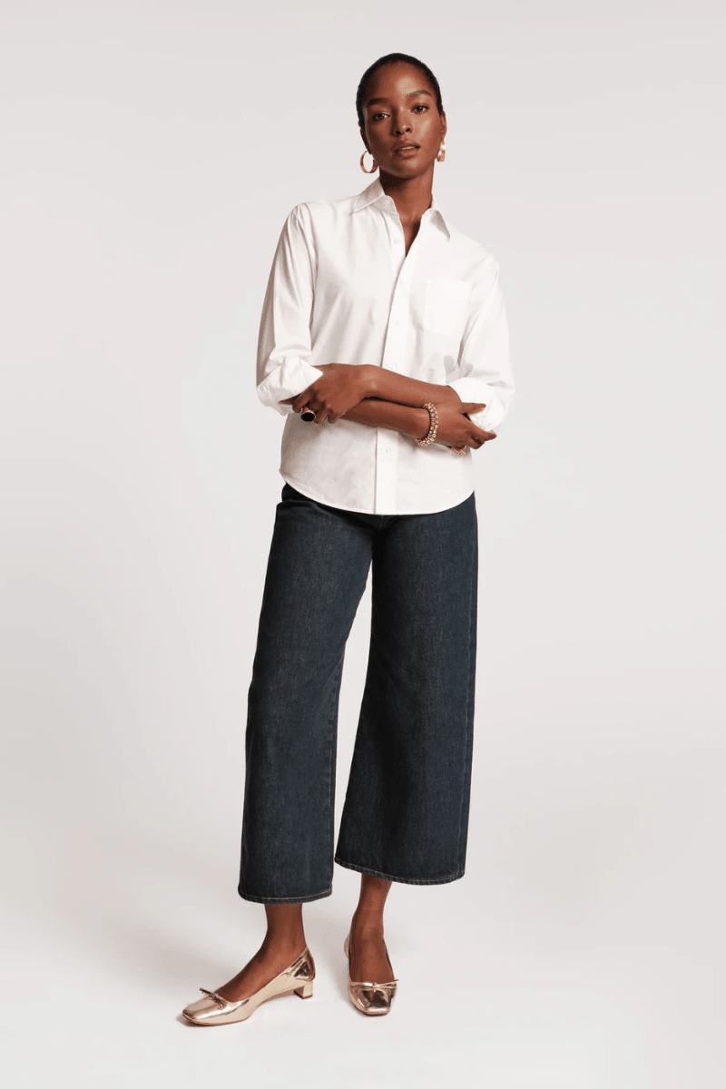 Shirts & Tops - Frances Valentine - Perfect Button Down in White - Archery Close