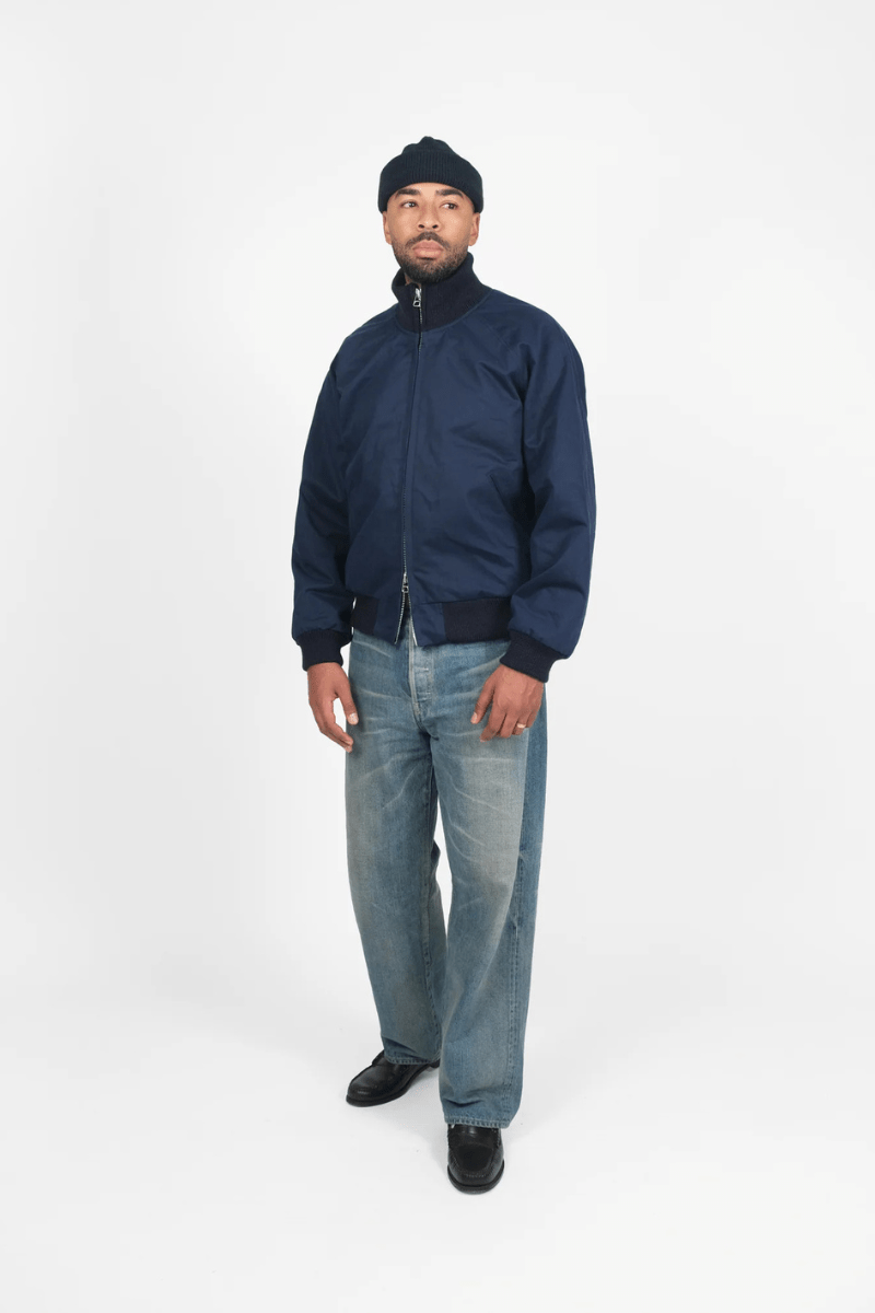 Outerwear - Dehen 1920 - Pilot Jacket - Dry Wax Cotton, Regal Blue - Archery Close