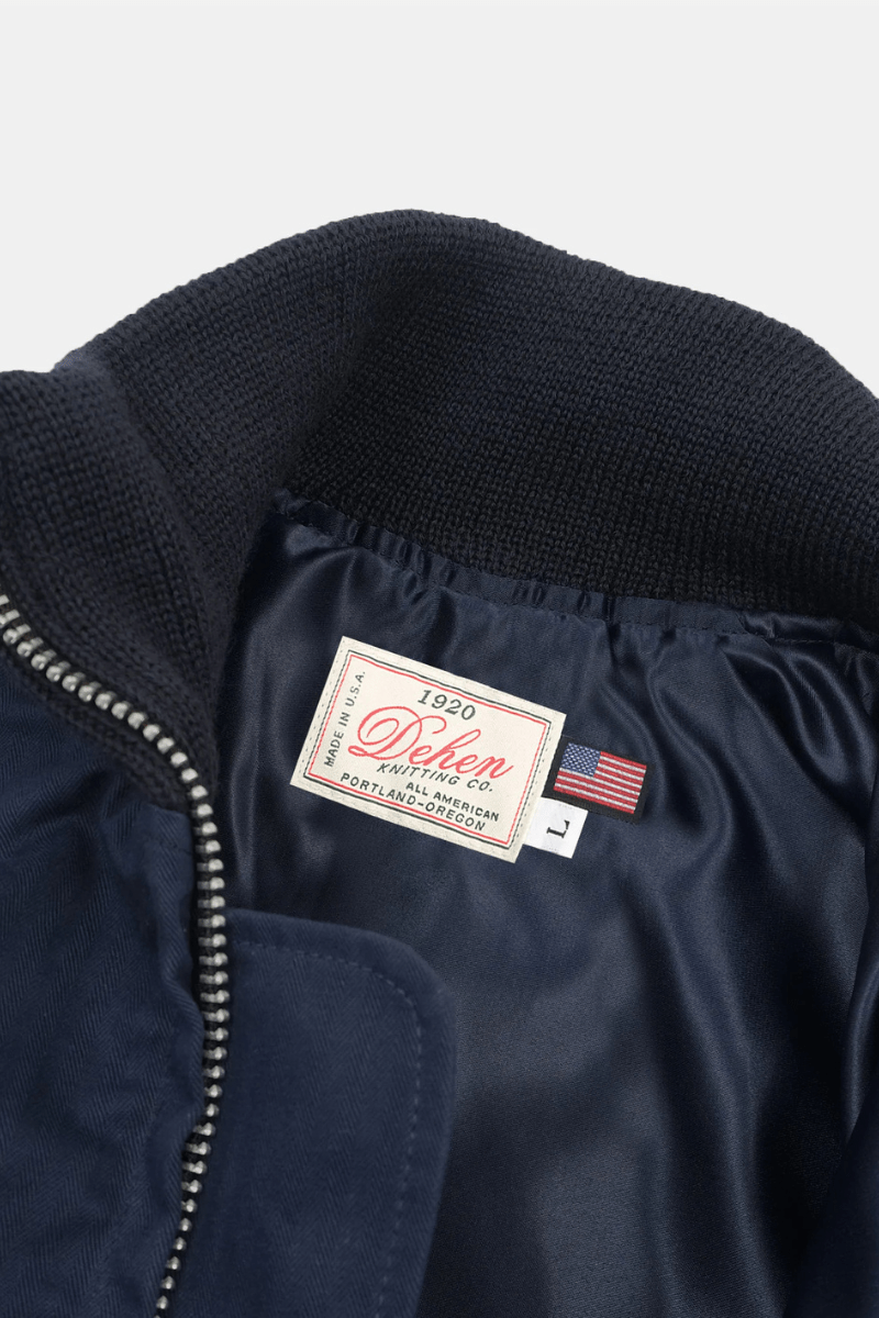 Outerwear - Dehen 1920 - Pilot Jacket - Dry Wax Cotton, Regal Blue - Archery Close