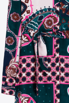 Dresses - Vilagallo - Pink & Green Paisley Midi Dress - Archery Close