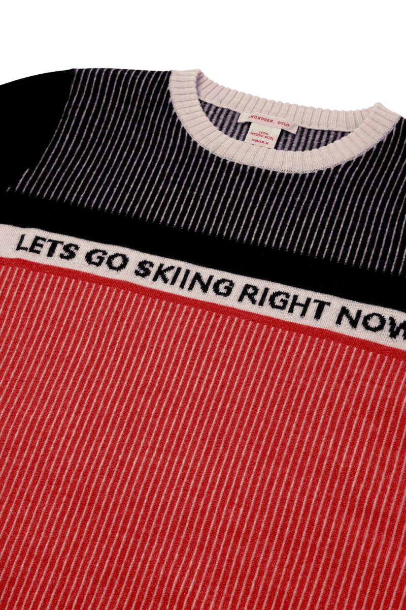 Sweater - Amundsen - Pinstripe Ski Crew Sweater - Archery Close