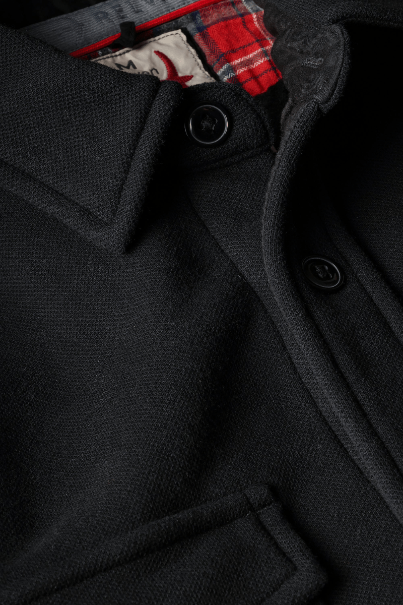 Shirts & Tops - Relwen - Pique Fleece Workshirt in Black - Archery Close