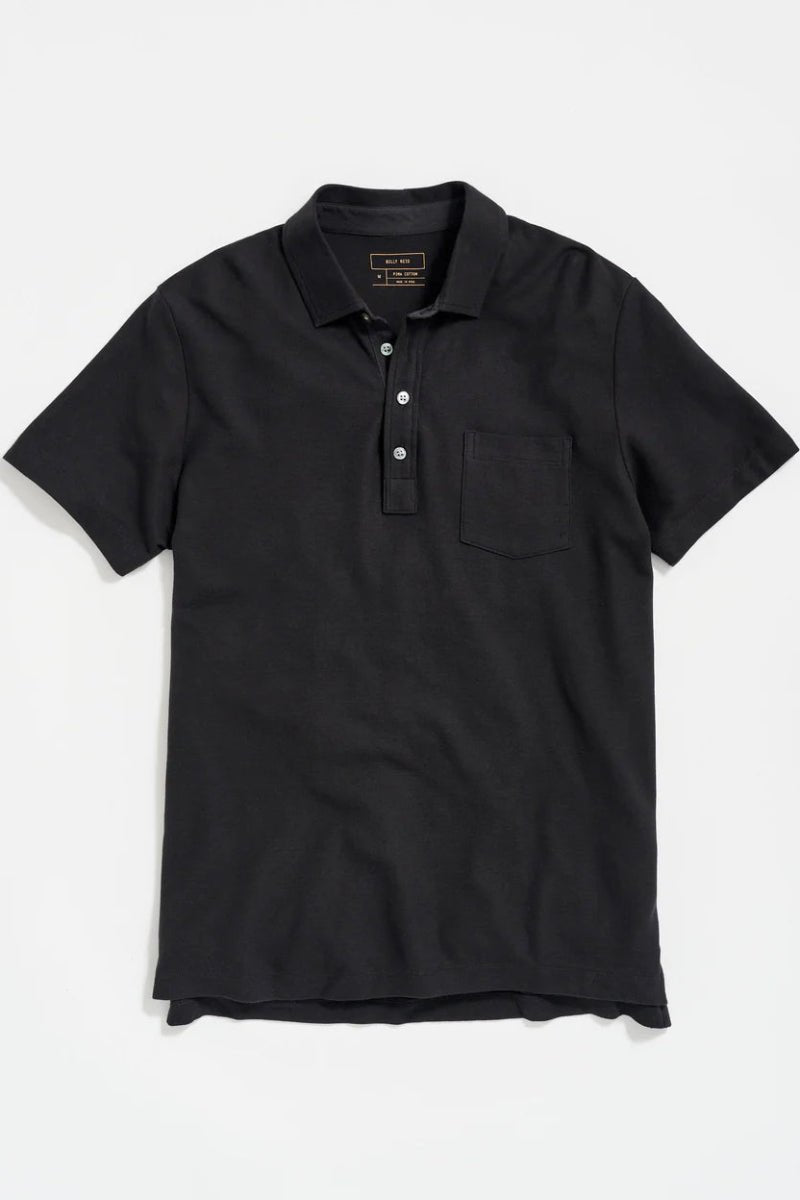 Black polo shirt on a white background