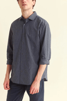 Shirts & Tops - Billy Reid - Plaid Check Hutchenson Sport Shirt - Navy/Grey - Archery Close