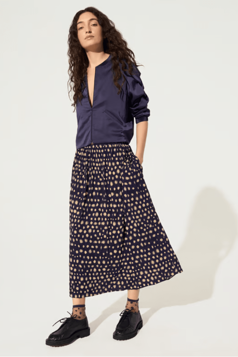 Skirts - Cotelac - Pleated Midi Skirt in Cassis - Archery Close