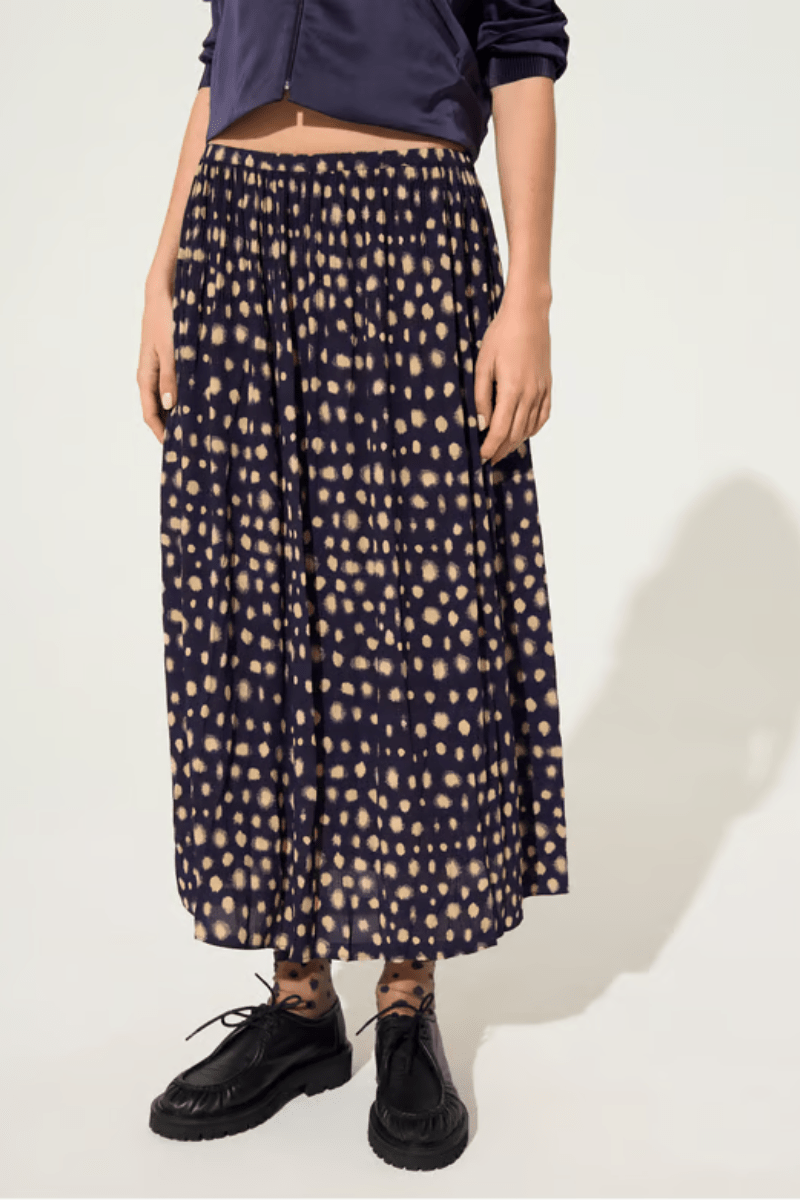 Skirts - Cotelac - Pleated Midi Skirt in Cassis - Archery Close