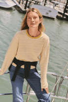 Shirts & Tops - Marine Layer - Poppy Double Knit Crewneck in Marigold Stripe - Archery Close
