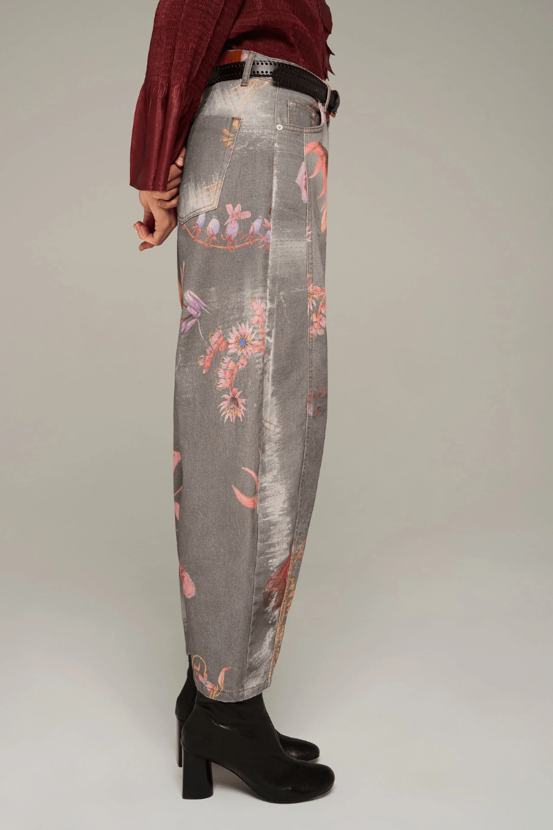 Jeans - Cotelac - Printed barrel-leg jeans - Archery Close