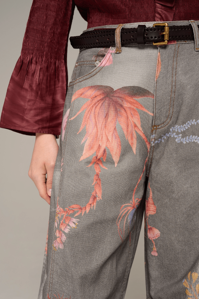 Jeans - Cotelac - Printed barrel-leg jeans - Archery Close