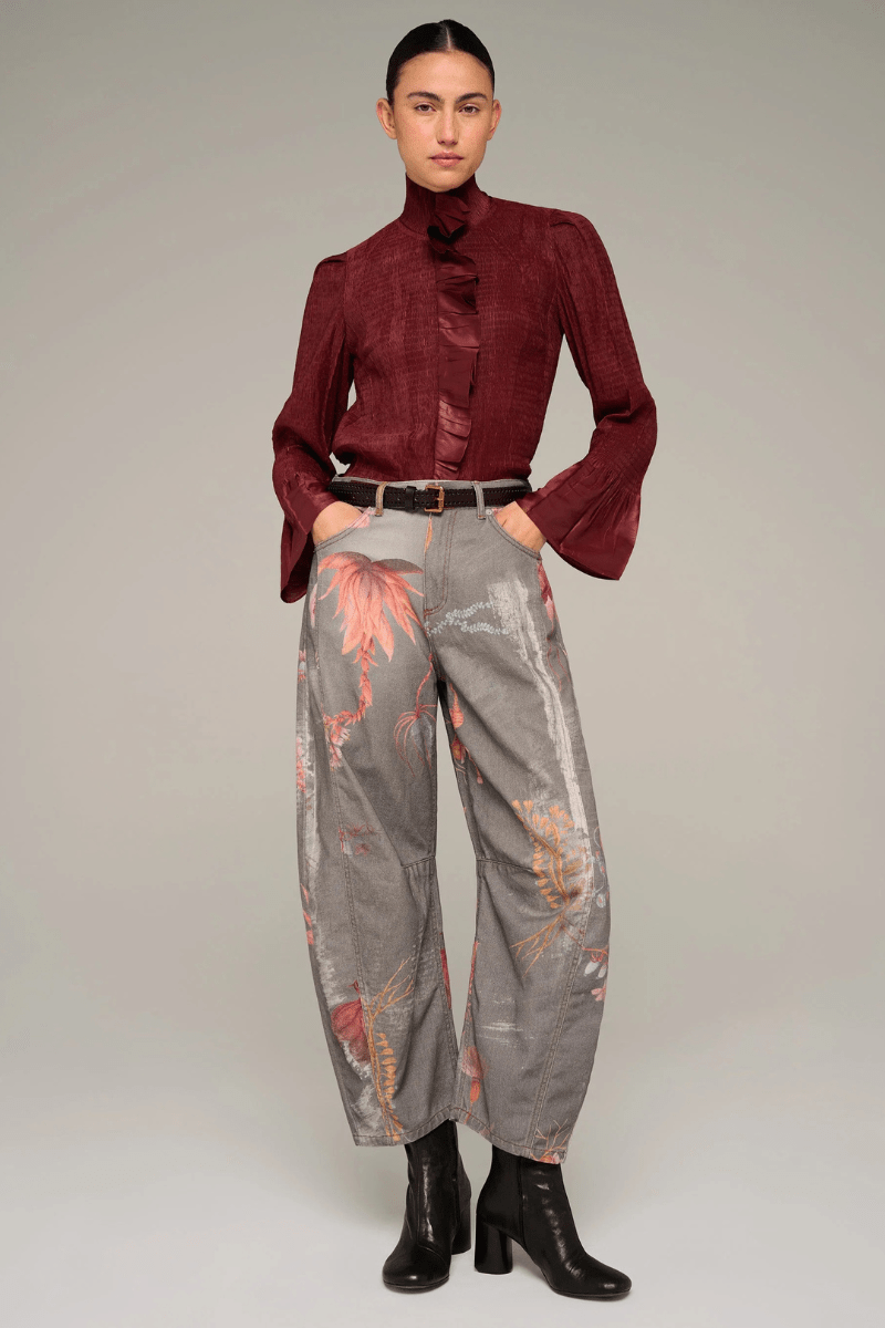 Jeans - Cotelac - Printed barrel-leg jeans - Archery Close