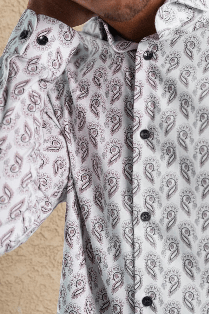 Shirts & Tops - Stone Rose - Printed Feather Paisley - Archery Close