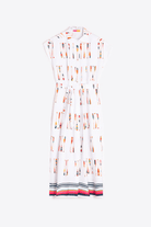 Dresses - Vilagallo - Printed Oar Dress - Archery Close