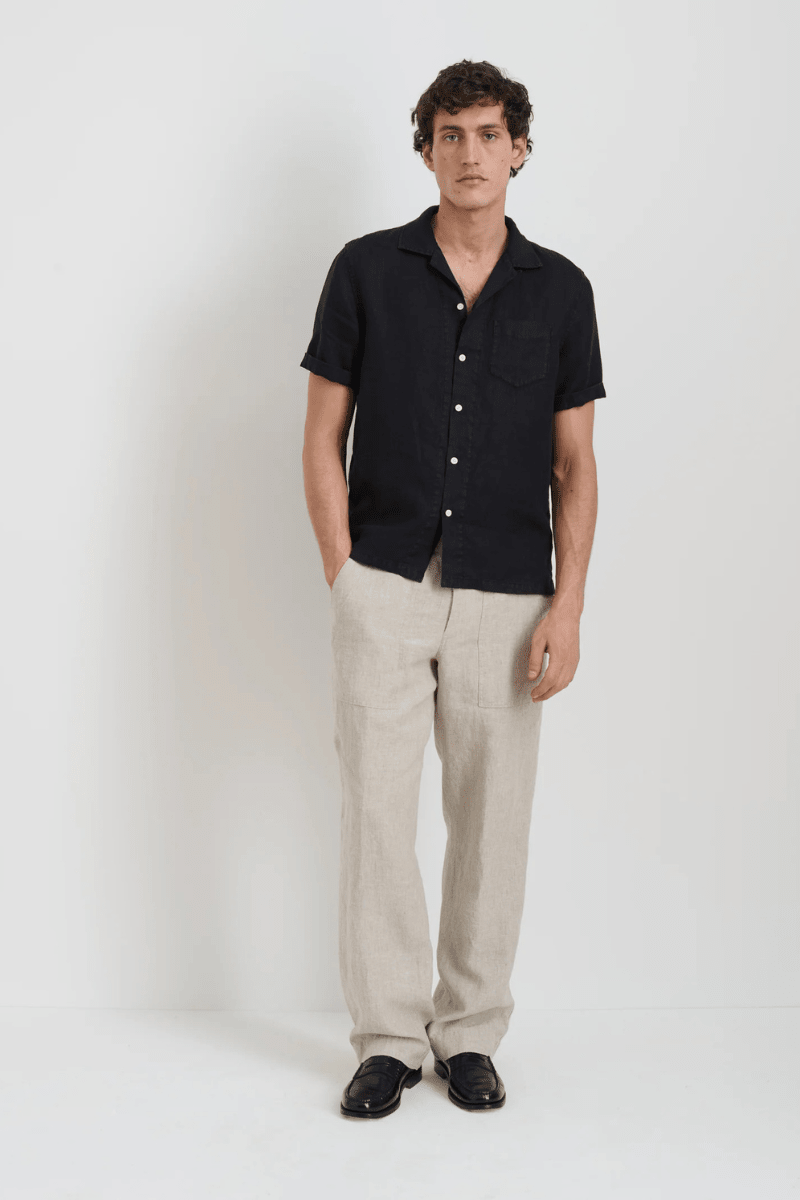 Pants - Alex Mill - Pull on Field Pant in Flax Linen - Archery Close