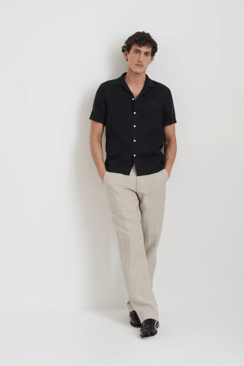 Pants - Alex Mill - Pull on Field Pant in Flax Linen - Archery Close