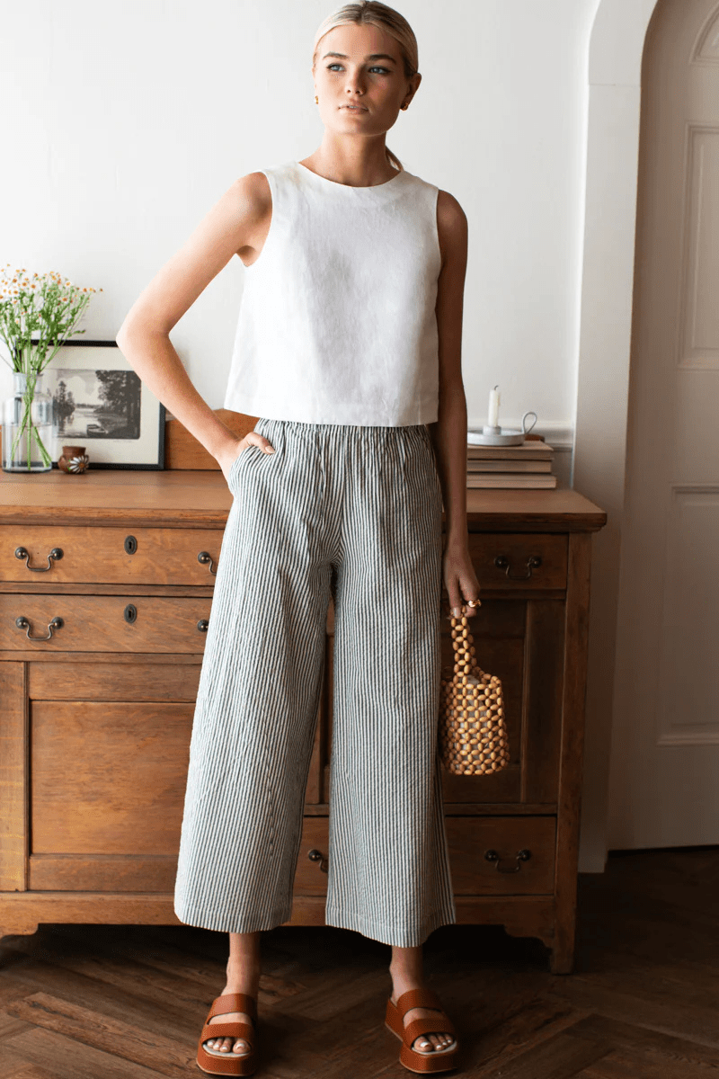 Pants - Emerson Fry - Pull On Pocket Pant in Newburyport Stripe - Archery Close