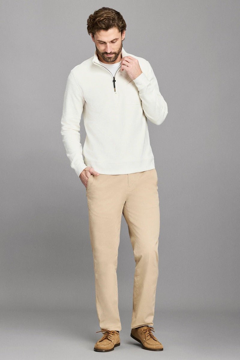 Billy Reid Quilted Half Zip - Tinted White