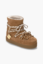 Boots - Inuikii - Quilted Suede Boot in Brown - Archery Close