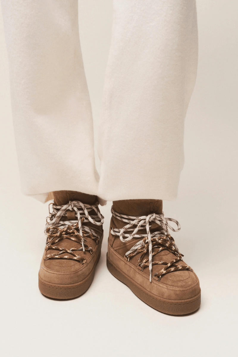 Boots - Inuikii - Quilted Suede Boot in Brown - Archery Close