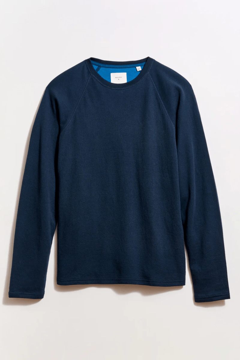 Shirts & Tops - Billy Reid - Raglan Crew in Carbon Blue - Archery Close