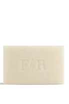 Beige bar of soap with 'F&R' branding on a white background