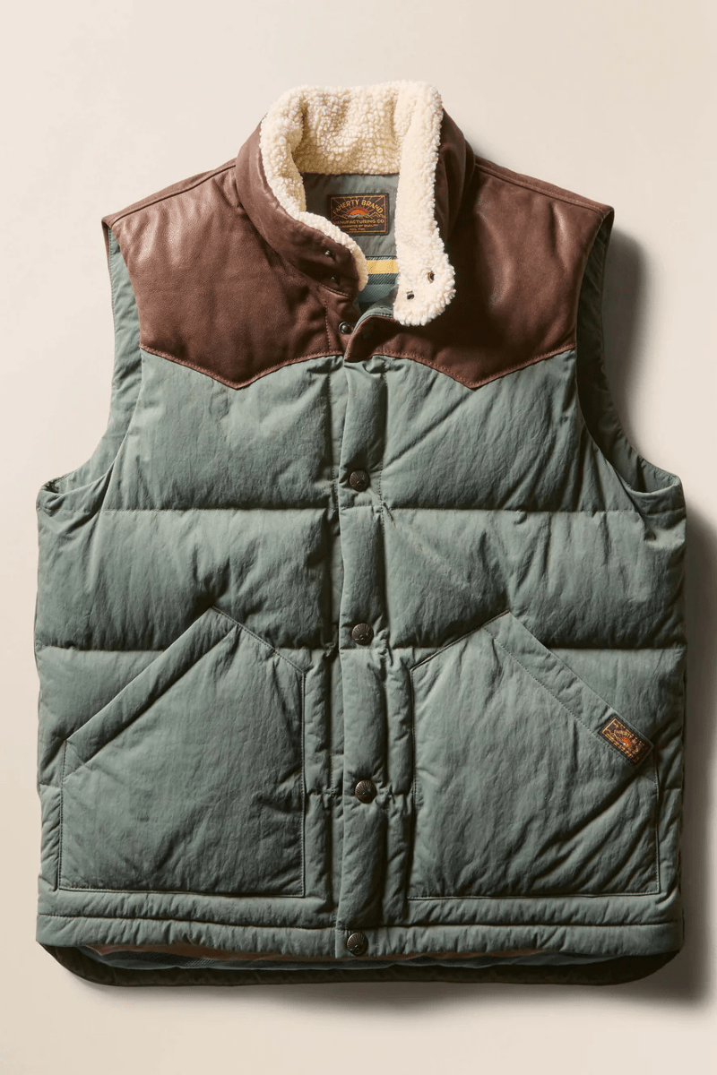 Vests - Faherty Brand - Range Down Vest in Pine Ridge - Archery Close