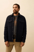 Shirts & Tops - Faherty Brand - Range Fleece Lined CPO in Navy Shadow Twill - Archery Close
