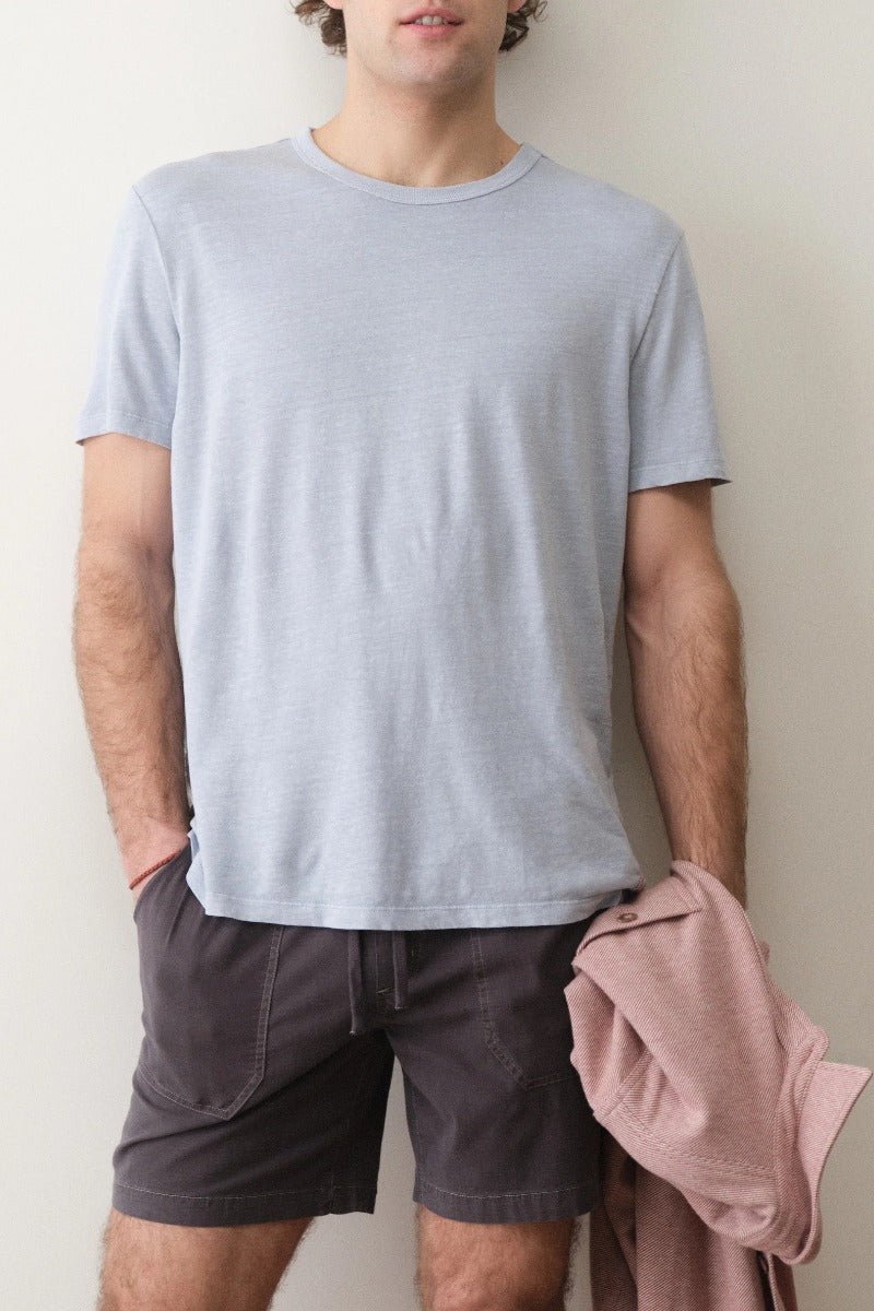 Marine Layer Relaxed Hemp Cotton Tee - Soft chambray