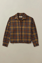 Shirts & Tops - Road to Nowhere Clothing - Remi Cropped Shirt in Maroon Plaid - Archery Close