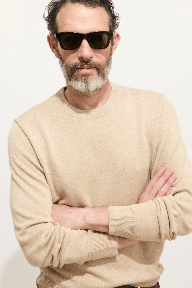 Sweater - Alex Mill - Reverse Seam Crew In Wool Cotton - Archery Close