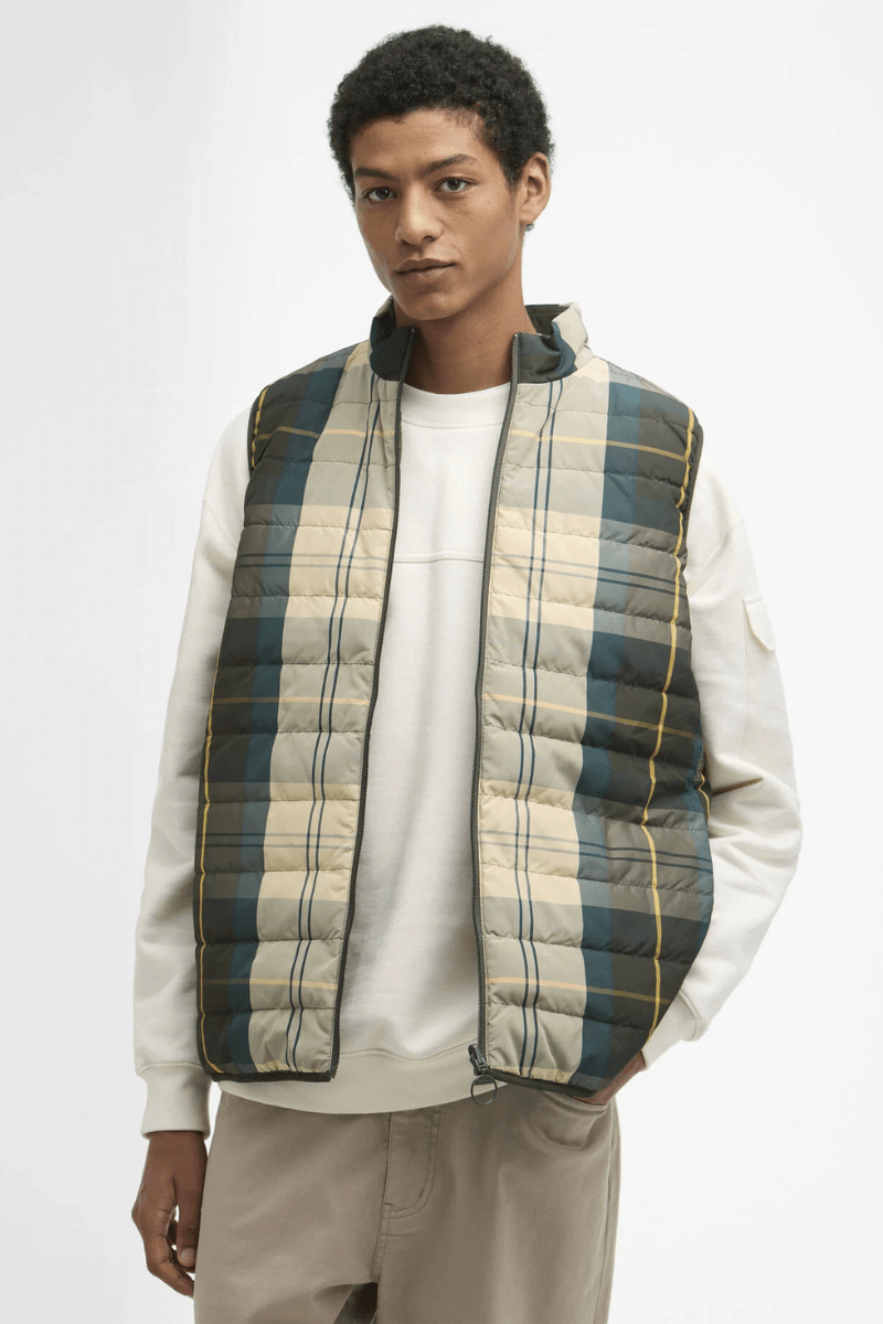 Vests - Barbour - Reversible Tartan Puffer Gilet - Archery Close