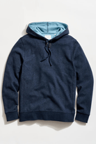 Sweatshirts - Billy Reid - Rib Hoodie Pullover in Carbon Blue - Archery Close