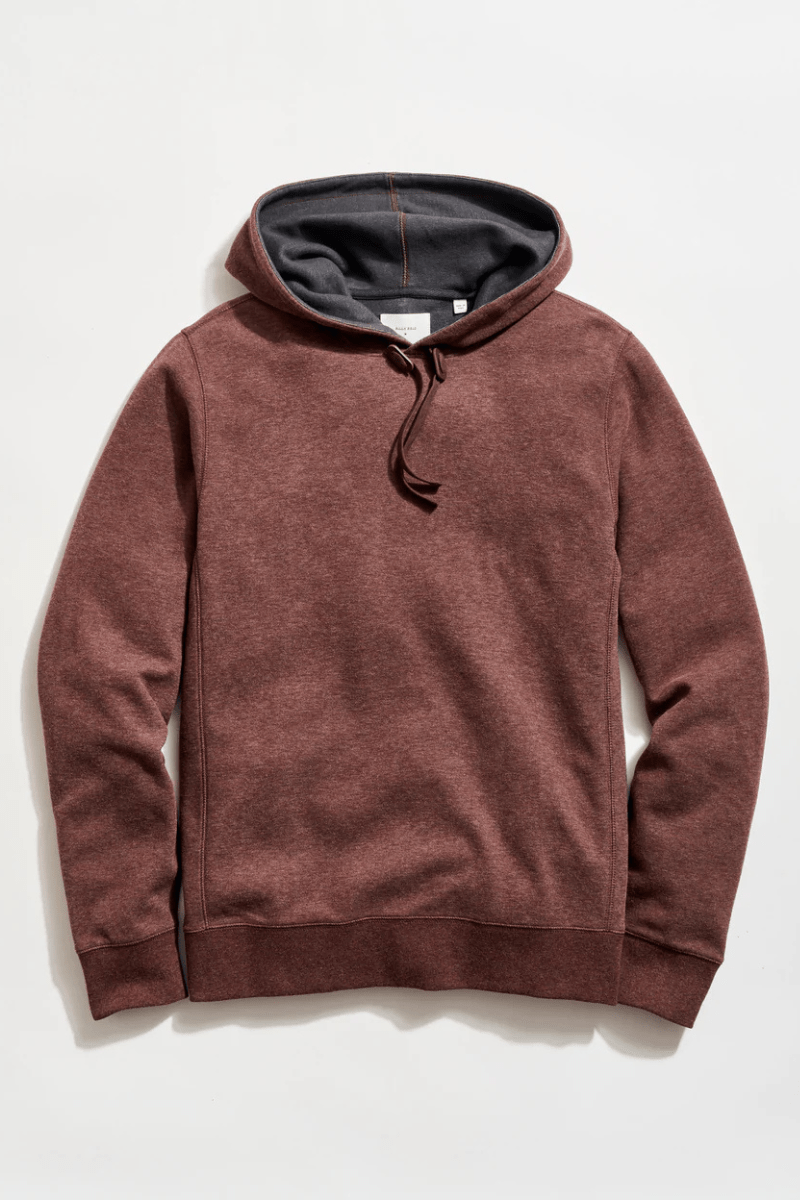 Sweatshirts - Billy Reid - Rib Hoodie Pullover in Cinnamon - Archery Close