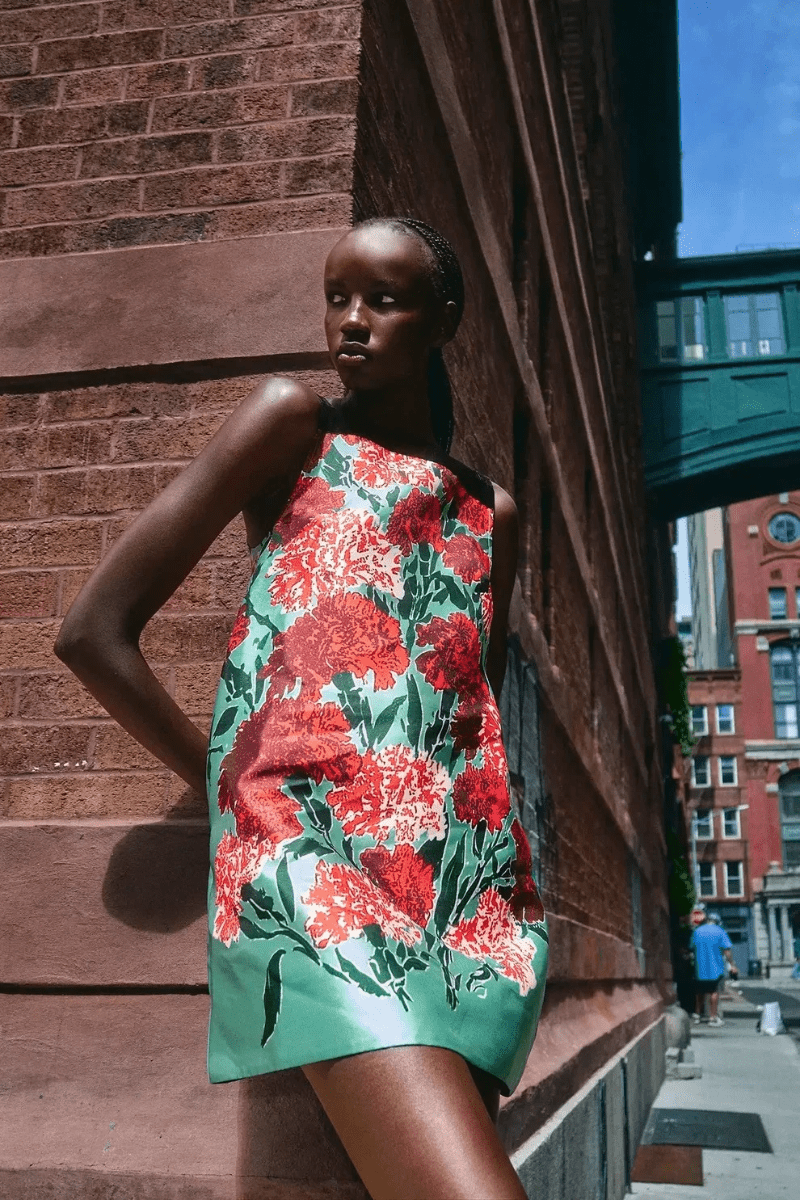 Dresses - Hunter Bell - Roarke Dress in Evergreen Conservatory - Archery Close