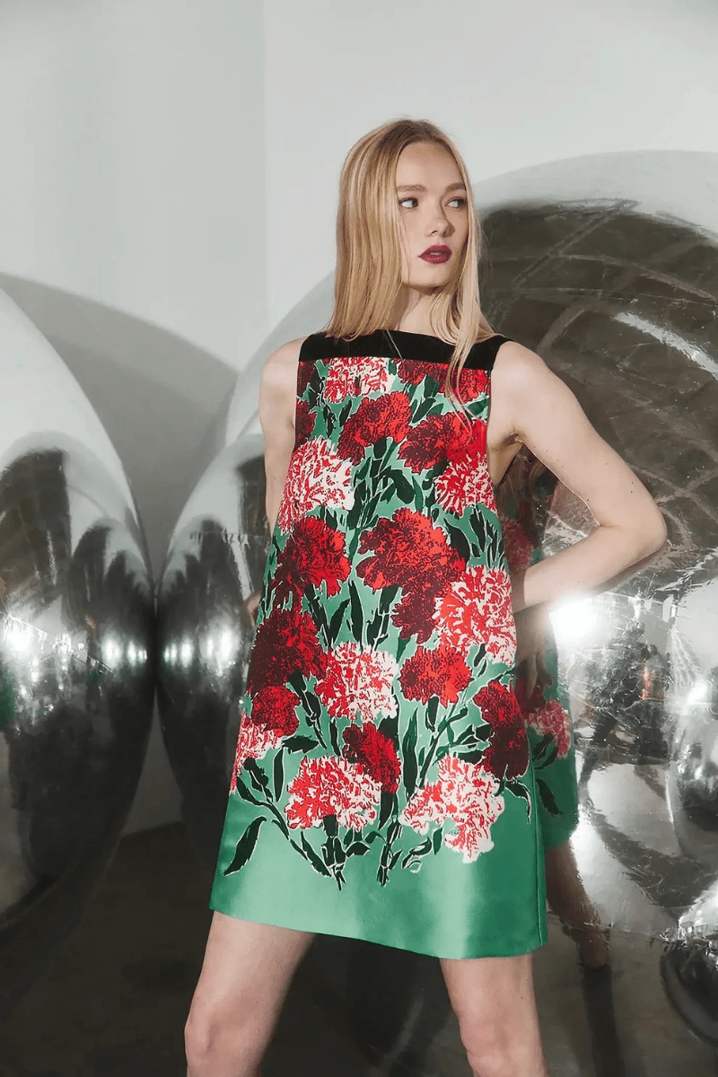 Dresses - Hunter Bell - Roarke Dress in Evergreen Conservatory - Archery Close
