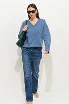 Sweater - Alex Mill - Rowan V - Neck Sweater in Cashmere - Archery Close