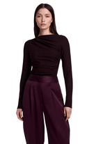 Shirts & Tops - Smythe - Ruched Knit Top in Prune - Archery Close