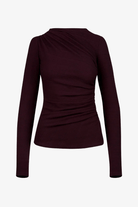 Shirts & Tops - Smythe - Ruched Knit Top in Prune - Archery Close