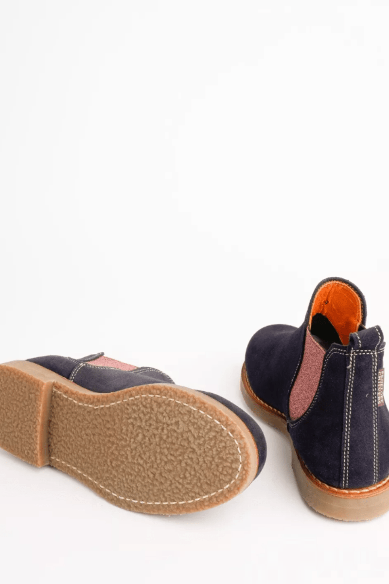 Shoes - Penelope Chilvers - Safari Suede Boot in Navy/Cinnamon - Archery Close