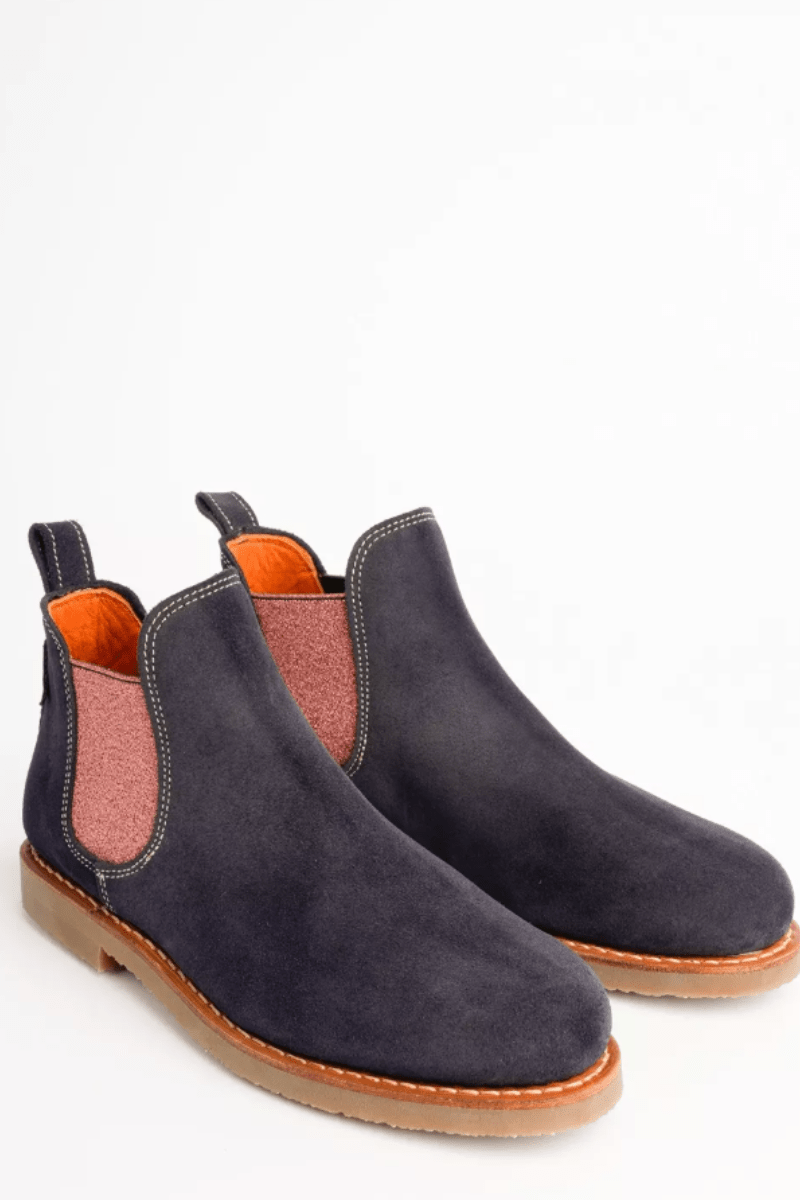 Safari Suede Boot in Navy/Cinnamon Shoes Penelope Chilvers