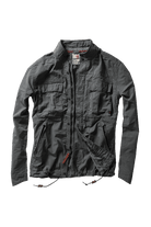 Dark gray jacket with multiple pockets on a white background