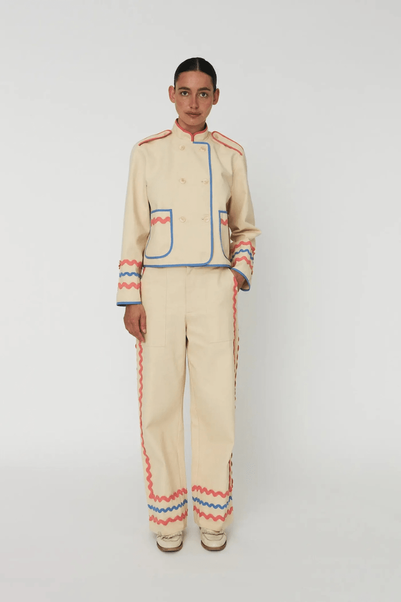 Blazer - Stella Nova - Sailor Jacket in Sand - Archery Close