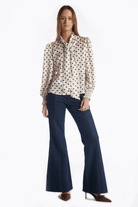 Shirts & Tops - Christy Lynn - Sally Blouse in Brown Polka Dot - Archery Close