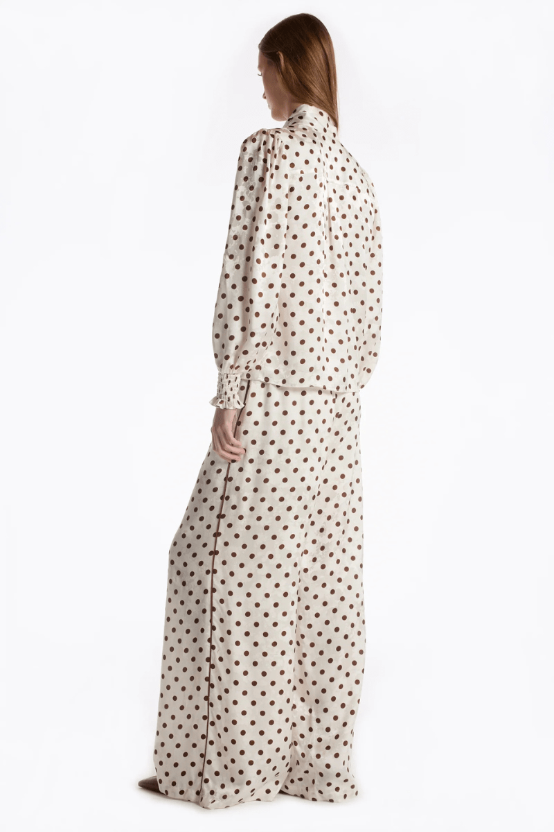 Shirts & Tops - Christy Lynn - Sally Blouse in Brown Polka Dot - Archery Close