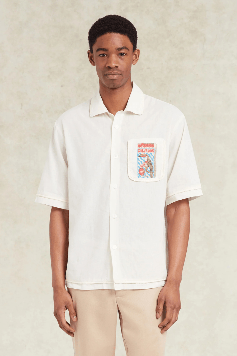 Shirts & Tops - CHE Studios - Salvador Braid Poplin Shirt - Archery Close