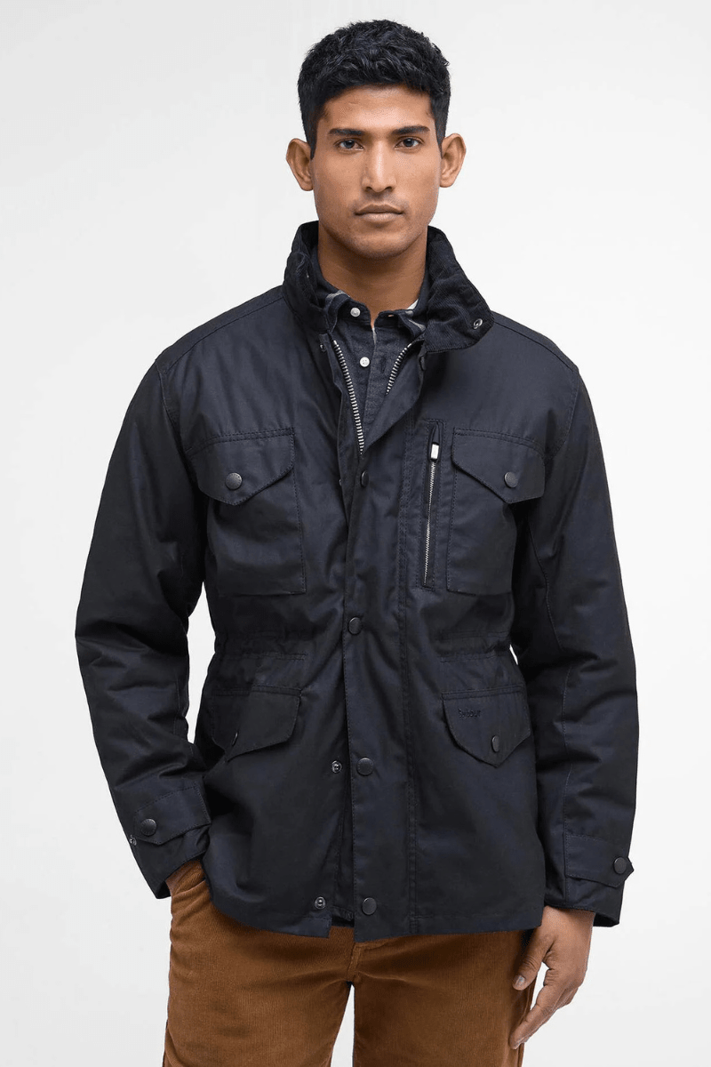 Outerwear - Barbour - Sapper Waxed Jacket in Black - Archery Close