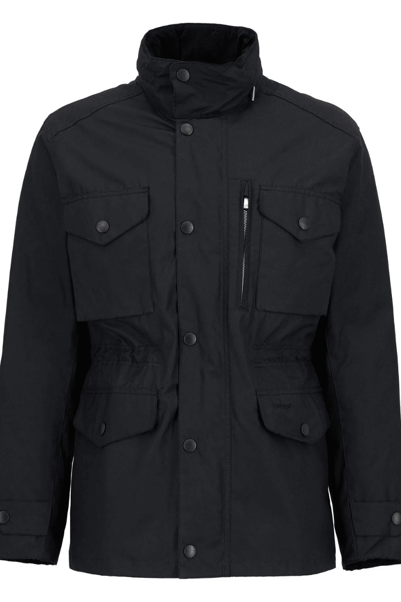 Outerwear - Barbour - Sapper Waxed Jacket in Black - Archery Close