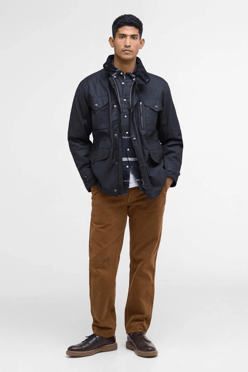 Outerwear - Barbour - Sapper Waxed Jacket in Black - Archery Close