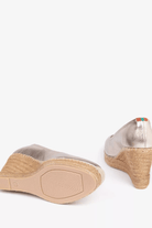 Shoes - Penelope Chilvers - Scoop Leather Espadrille in Champagne - Archery Close