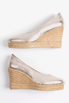 Shoes - Penelope Chilvers - Scoop Leather Espadrille in Champagne - Archery Close